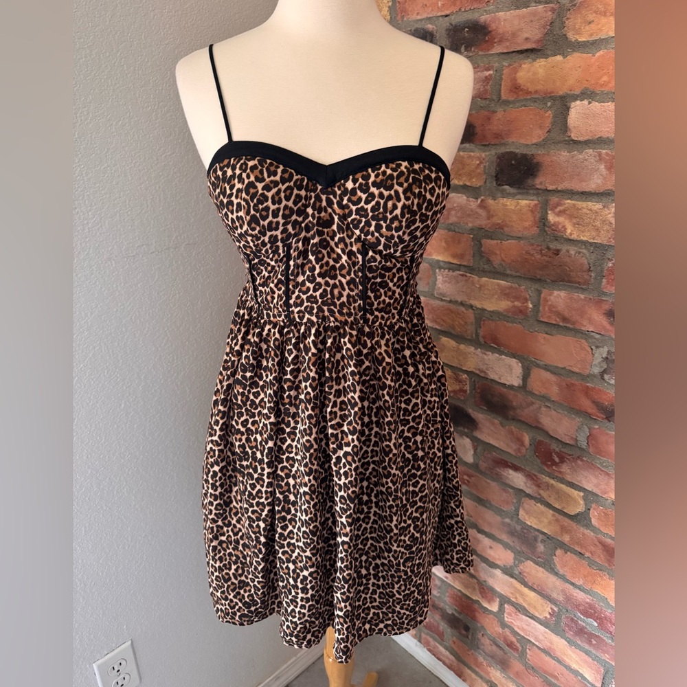 Leopard Print Spaghetti Strap Dress
